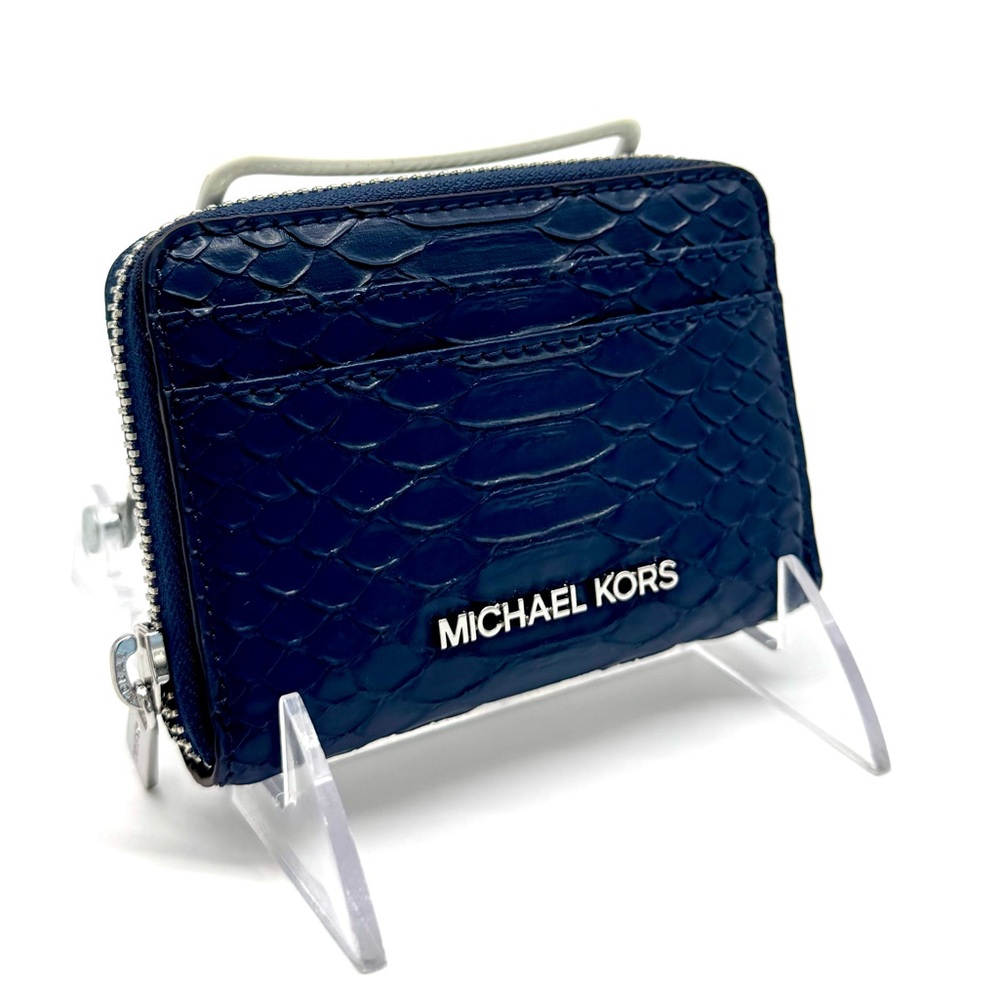 Michael Kors Medium ZA Card Case Wallet Navy Blue Multi - Picture 3 of 8